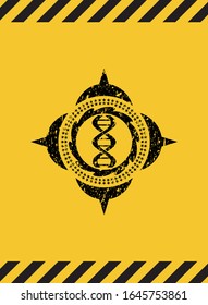 dna icon grunge warning sign emblem. Vector Illustration. Detailed.