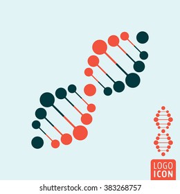 Dna icon. Dna helix icon isolated, minimal design. Vector illustration