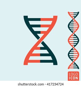 Dna icon. Dna helix symbol. Gene icon. Vector illustration