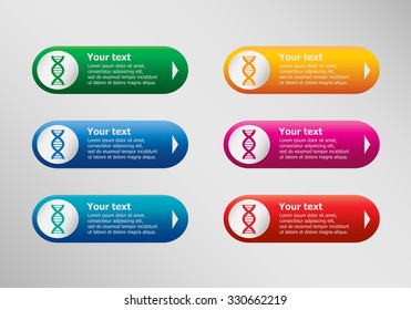 DNA icon and infographic design template, business concept