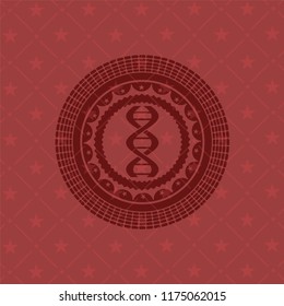 dna icon inside badge with red background