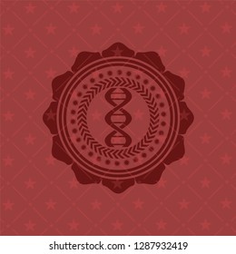 dna icon inside badge with red background