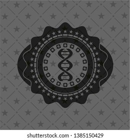 dna icon inside black emblem. Vintage.