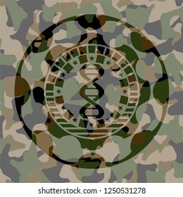 dna icon inside camo emblem