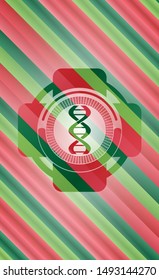 dna icon inside christmas emblem.