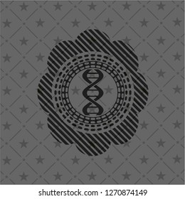 dna icon inside dark badge or emblem