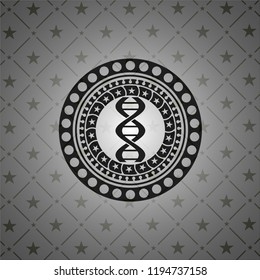 dna icon inside dark emblem