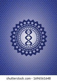 icono del dna en el interior del logotipo o del logotipo del denim o fondo de placa