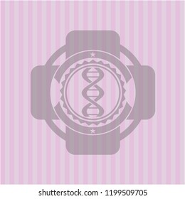 dna icon inside pink emblem. Retro