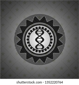 dna icon inside realistic dark emblem