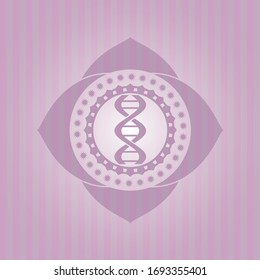 dna icon inside realistic pink emblem