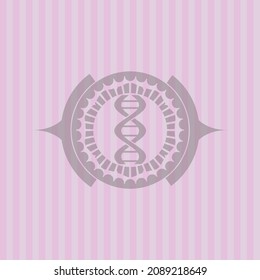dna icon inside realistic pink emblem. Concept design. 