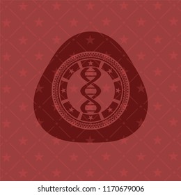 dna icon inside red icon or emblem