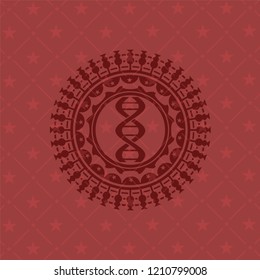dna icon inside red icon or emblem