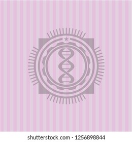 dna icon inside retro pink emblem