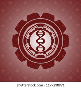 dna icon inside retro style red emblem