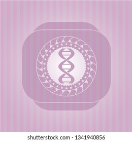 dna icon inside retro style pink emblem