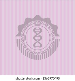 dna icon inside retro style pink emblem