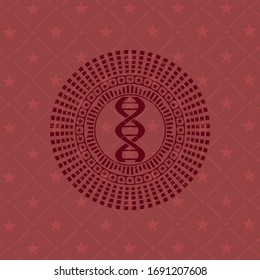 dna icon inside retro style red emblem