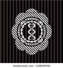 dna icon inside silver badge