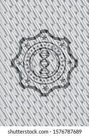 dna icon inside silver color emblem or badge. Scales pattern. Vector Illustration. Detailed.