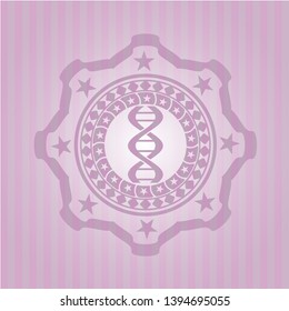 dna icon inside vintage pink emblem