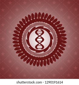 dna icon inside vintage red emblem
