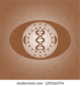 dna icon inside wooden signboards