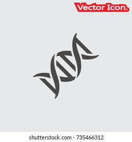 The dna icon isolated sign symbol and flat style for app, web and digital design. Vector illustration.