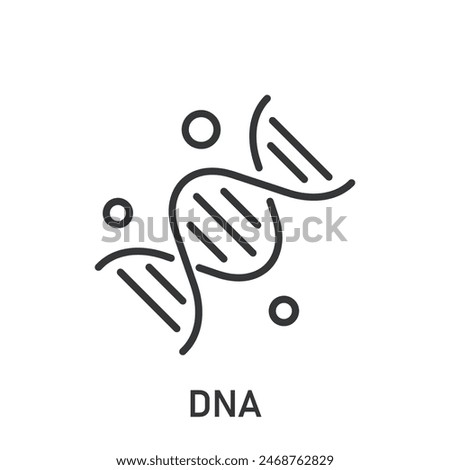 DNA icon. Line single icon on transparent background