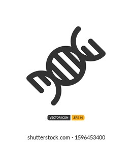 dna icon in line style. Vector logo design template. Modern design icon, symbol, logo and illustration. Vector graphics illustration and editable stroke. Isolated on white background.