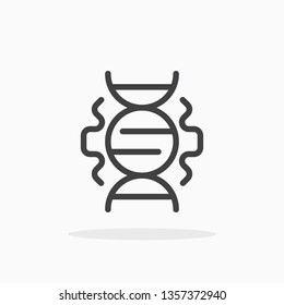 DNA icon in line style. For your design, logo. Vector illustration. Editable Stroke.