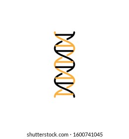 DNA icon. Line and two colour design template