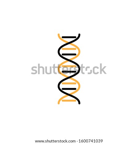 DNA icon. Line and two colour design template