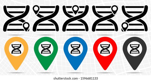 Dna icon in location set. Simple glyph, flat illustration element of education theme icons