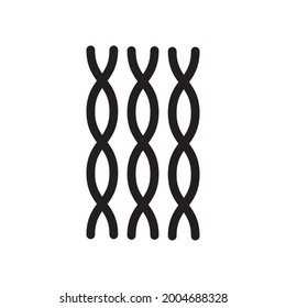 DNA icon or logo vector illustration of isolated sign symbol, vector illustration with high quality black outline.