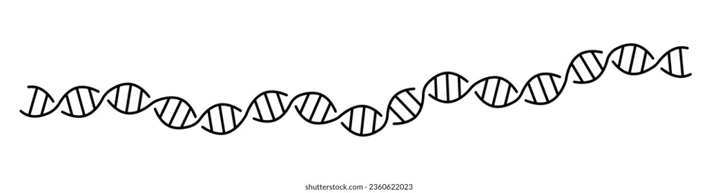 DNA-Ikone, lange Struktur der genetischen Moleküle, bearbeitbarer Schlaganfall