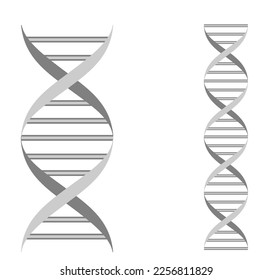 DNA icon. Monochrome symbol. Deoxyribonucleic acid chain isolated on white. Symbol of genetic engineering, biotechnology. Human DNA.