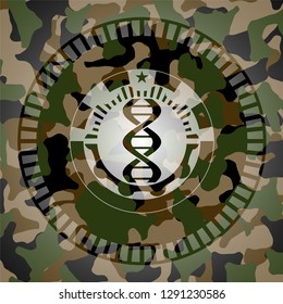 dna icon on camo pattern