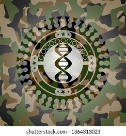 dna icon on camo pattern