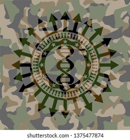 dna icon on camo texture