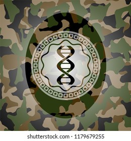 dna icon on camouflage pattern