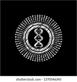 dna icon on chalkboard
