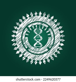 dna icon on chalkboard, vector illustration, pretty design. 