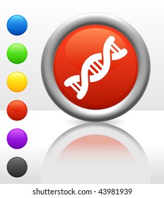 DNA Icon on Internet Button Original Vector Illustration