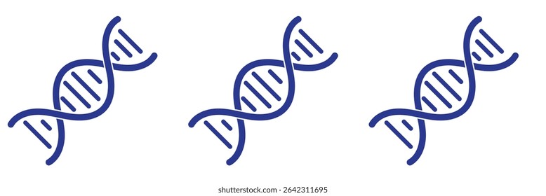 Dna icon on light background. Genetic symbol. Biology, chemistry, science, chromosome, molecule, biotechnology, cell, laboratory. Outline, flat and colored style. Flat design. Vector illustration.