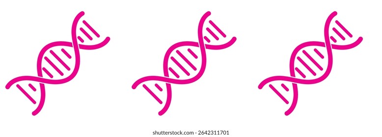 Dna icon on light background. Genetic symbol. Biology, chemistry, science, chromosome, molecule, biotechnology, cell, laboratory. Outline, flat and colored style. Flat design. Vector illustration.