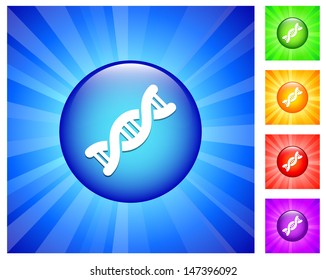 DNA Icon on Round Button with Blue Glow