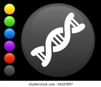 DNA icon on round internet button original vector illustration 6 color versions included