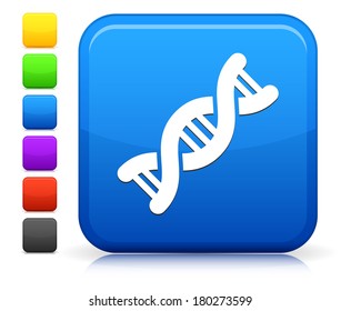 DNA Icon on Square Internet Button Collection